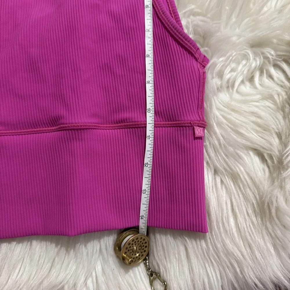 $58 Lululemon Power Pivot Ribbed Tank Top in Sonic Pink Size 4